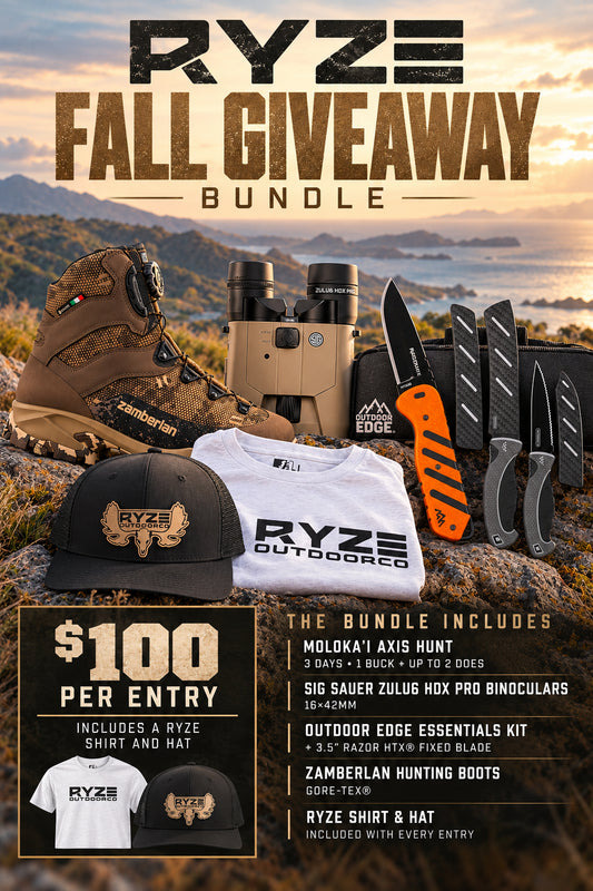 ALL Giveaway RYZE Fall BUNDLE - AXIS Hunt, Sig Binos, Zamberlan Boots, Outdoor Edge Knife Set